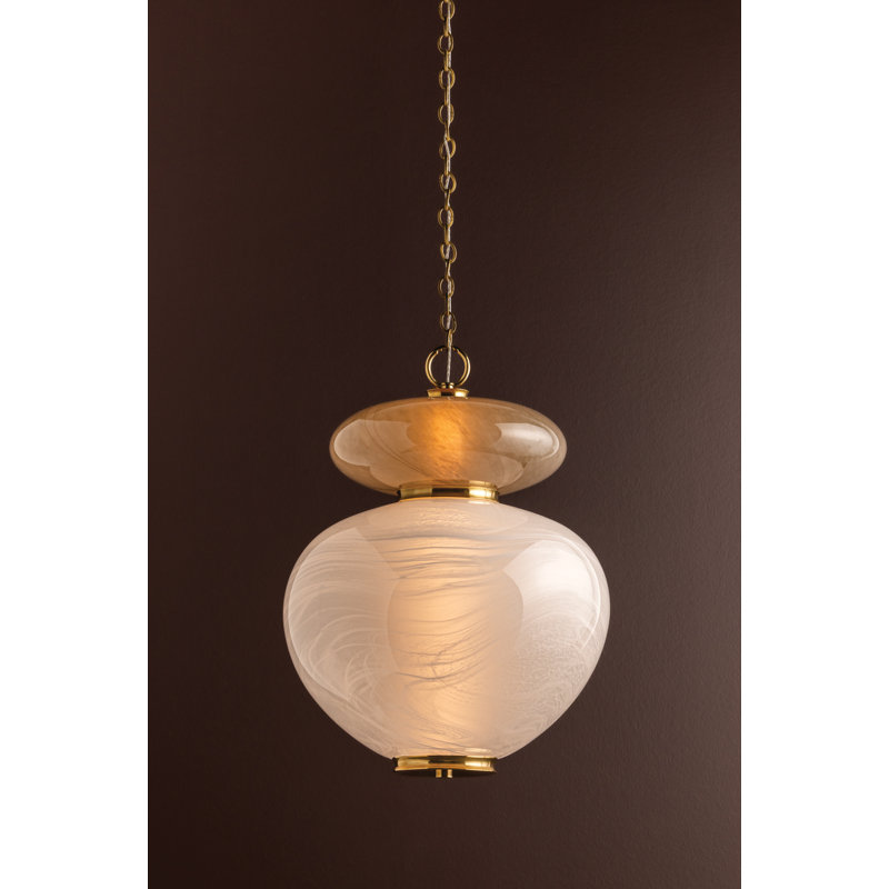 Syros Etched Glass Pendant, 100.25" H x 19.25" W x 19.25" D
