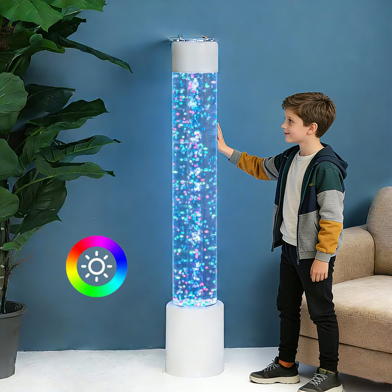 3.6FT APP Control Cascade Jumble Bead Lamp - Sensory Bubble Tube with Multicolor Beads and Color Changing LED Mood Light, Compatible with Color Cube & Round Controllers for Relaxation, Home & Office Decor