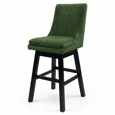 Swivel Counter Height Barstools Gray Seat In Espresso Finish, Set of 2