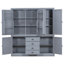 Grand garde-manger autoportant en bois de pin avec 8 tablettes et tiroirs réglables-130483158