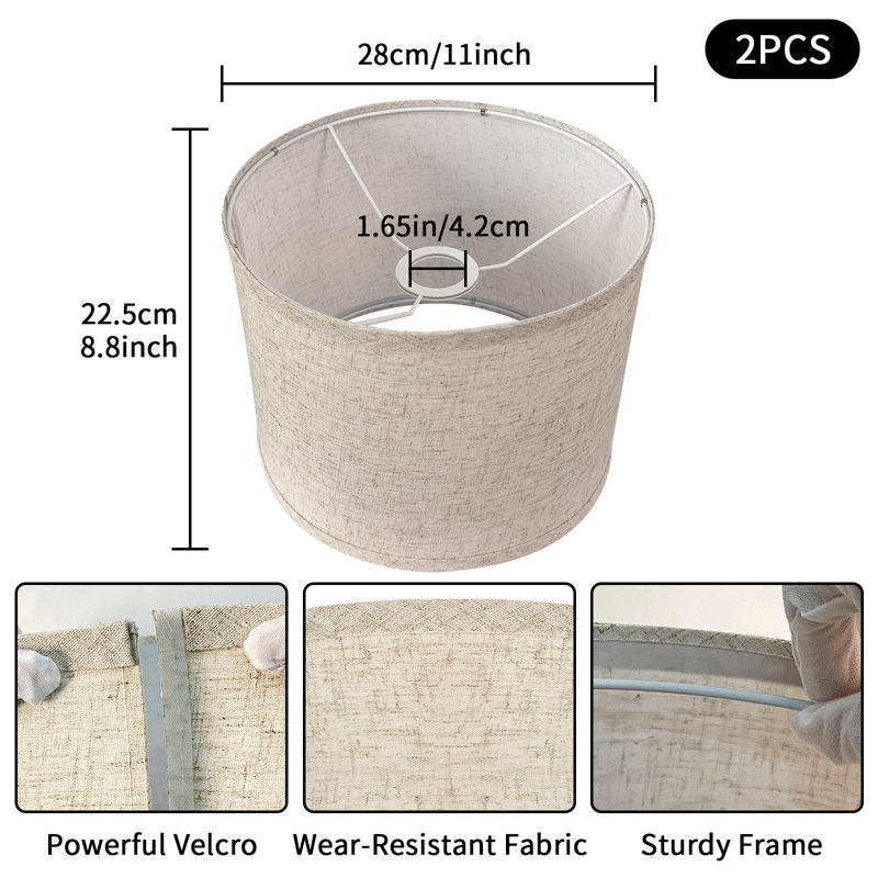 HonoDing Linen Drum Lamp Shade,11''X 8.85''