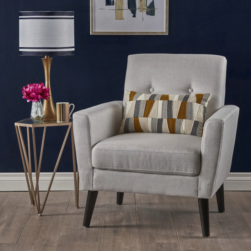 Fauteuil club - tissu gris clair
