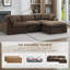 Canapé modulaire moderne en chenille avec repose-pieds mobile, aucun assemblage requis-915066270-915066272-965996337