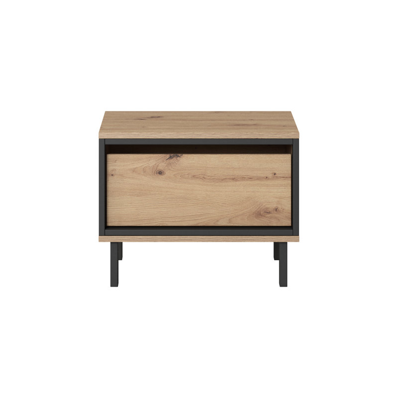 Glausen 51.7cm W Plywood / Laminate Board Bedside Table