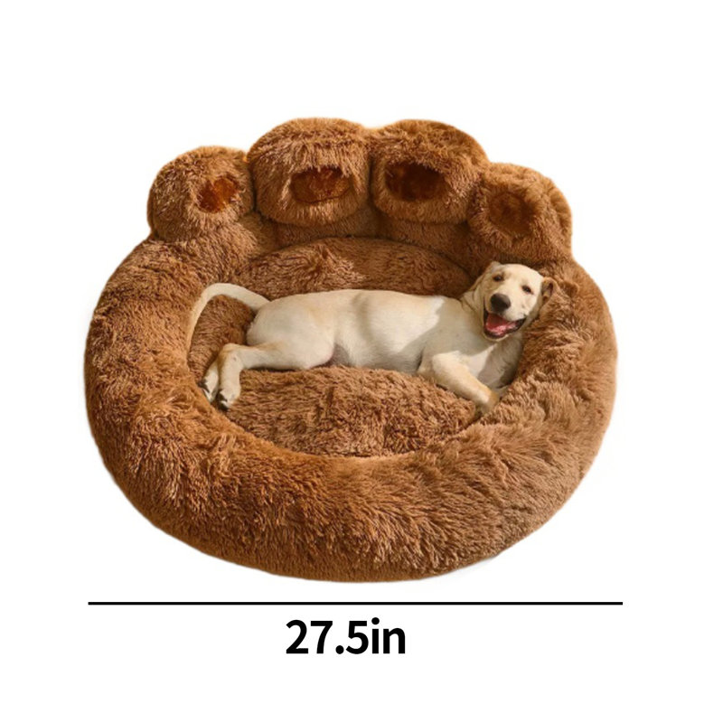 Lit pour chien moelleux et apaisant, Brun, H 8 po x l 27,5 po x P 27,5 po