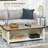 Farmhouse Coffee Table With Storage Drawer, Rustic Coffee Table For Living Room, Open Shelf