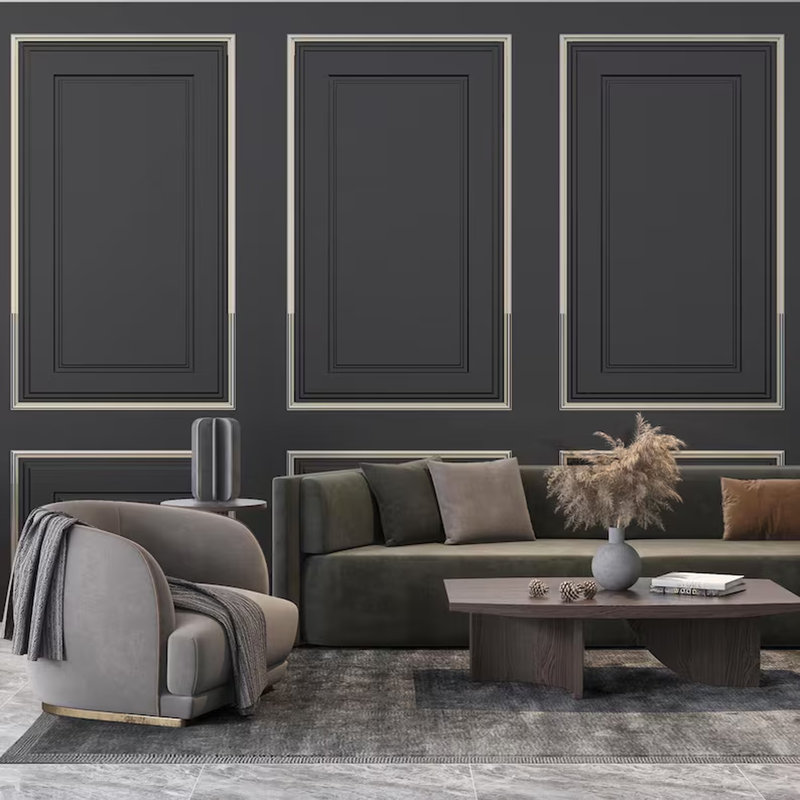 Panneau mural gris anthracite classique, L 138 po x l 105,96 po