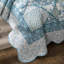 Ensemble de courtepointe moderne et contemporaine 100 % coton bleu / turquoise -137528643