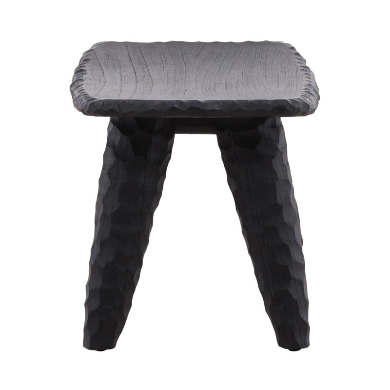 Quillan Mindi Wood Stool, Black