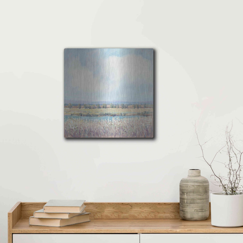 «Flowing Creek II» par Tim O'Toole, art mural en métal, 12 po x 12 po par Tim O'Toole