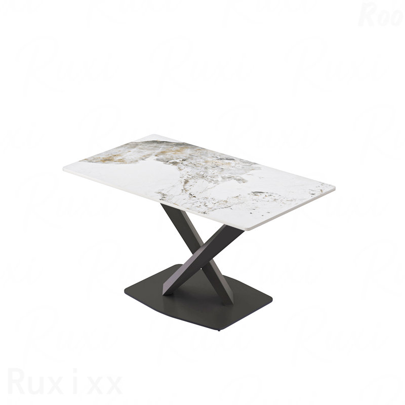 Table de salle à manger 55,25 po rectangulaire moderne 55,18 pi, Beige / Blanc, H 29,53 po x L 55,12 po x l 31,5 po