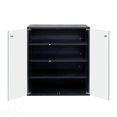 Cabinet, Glass Wood, Shoe Storage Glass Door, Box With Rgb Led Light, Wooden Stackable Box With, Bin Display Case