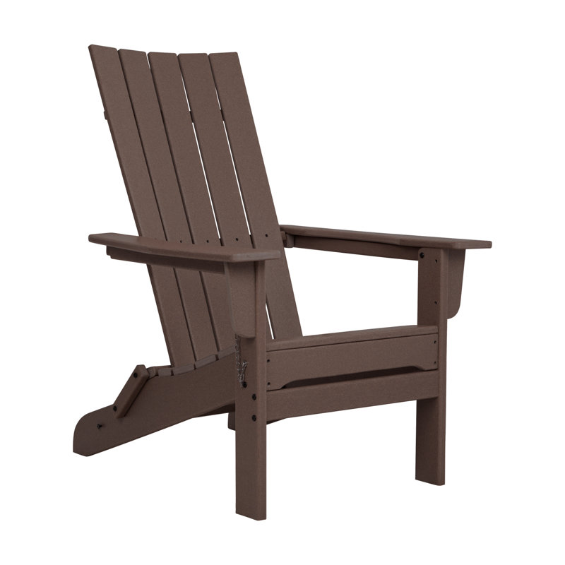 Chaise Adirondack pliante DuraPatio avec porte-gobelet. Résistant aux intempéries et nécessitant peu d'entretien, Brun foncé