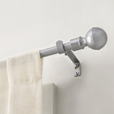 5/8 inch Heavy Duty Metal Adjustable Curtain Rod with Classic Ball Finial