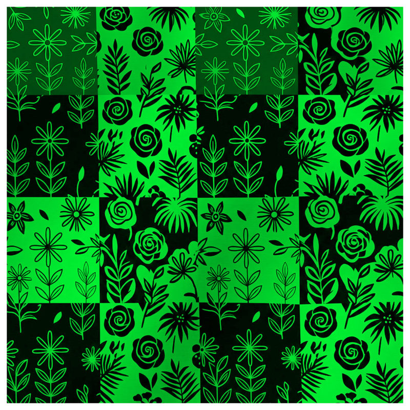 Green Floral Patchwork Comforter, Twin
