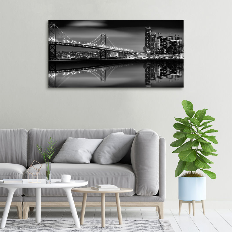 San Francisco By Night - Wrapped Canvas Print