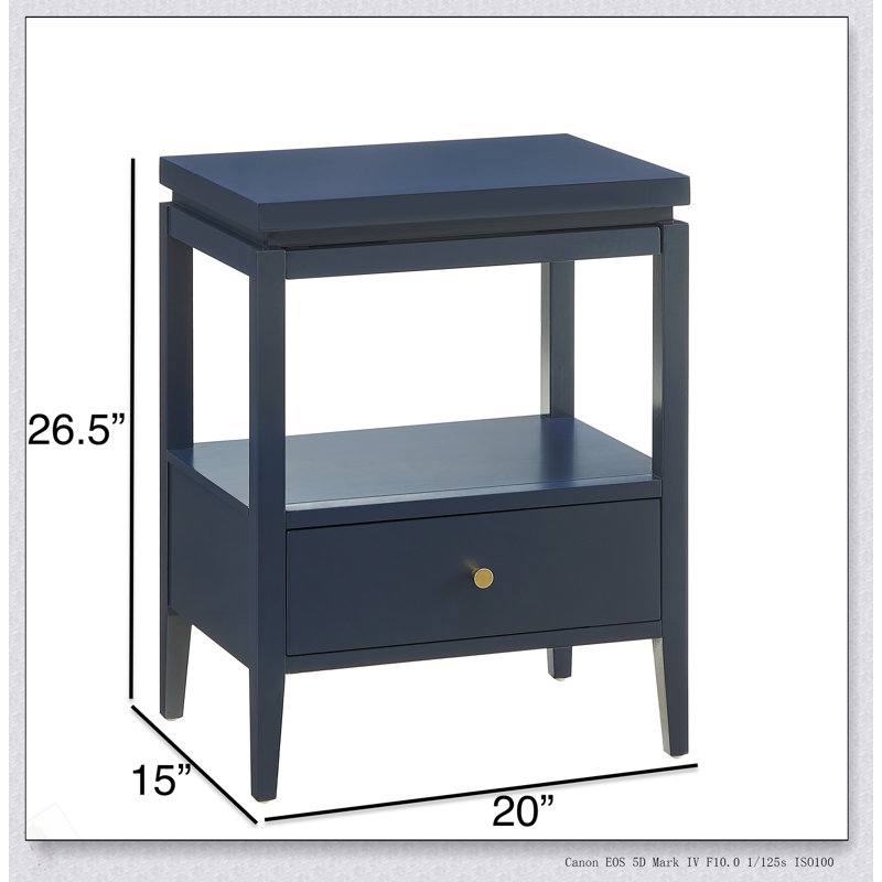 Table de chevet 1 tiroir, Bleu foncé