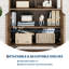 Armoire de rangement cannelée, buffet Buffet avec rangement et tablettes réglables pour le salon, la cuisine, le vestibule-56045918