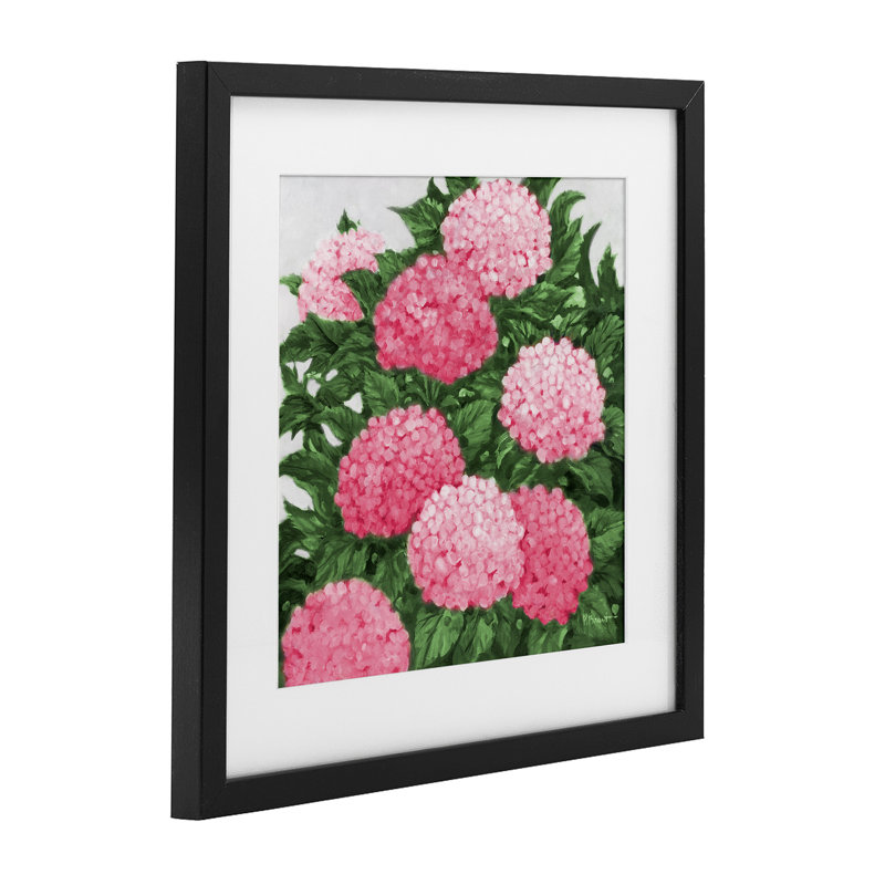 «Pink Hydrangea Impressions», reproduction encadrée sous verre, conception de Paul Brent, H 13 po x l 13 po