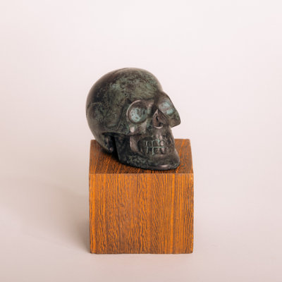 Statuette crâne bronze - vert foncé
