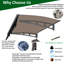 Auvent de porte 47 po x 34 po. Feuille de polycarbonate. Rouille - Supports. Chauffer. Jardin extérieur. Pré-drap brun foncé 47 po x 34 po