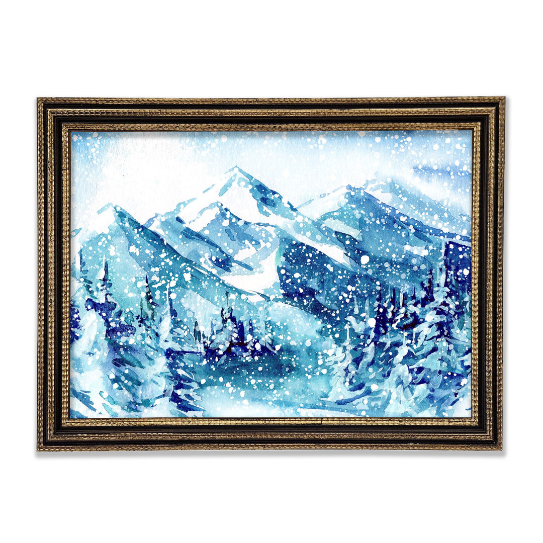 Gerahmtes Leinwandbild Snowy Mountains Bliss