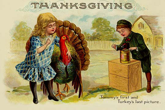 Thanksgiving « the last picture », première photo de turquie, impression tommy, H 44 po x l 66 po