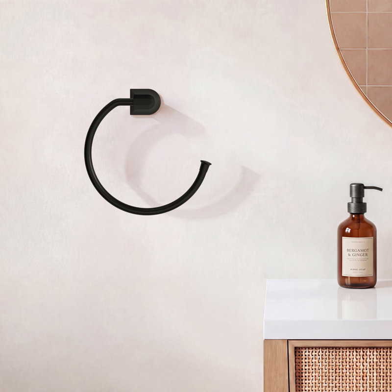 Anneau à serviettes mural en acier inoxydable, Matte Black