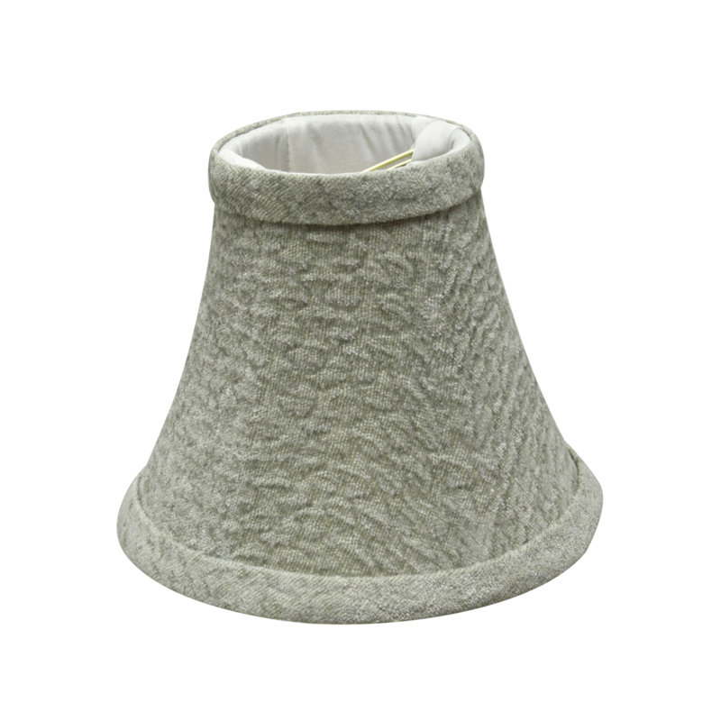 Abat-jour cloche en tissu en flanelle gris clair 5 "