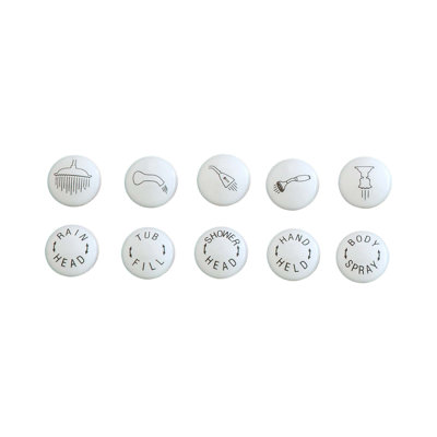 P0475 5 Spoke Handle Pair With Porcelain Buttons