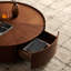 Table basse circulaire fabriquée à la main avec des motifs de mosaïque, idéale pour les salons, les chambres et les bureaux