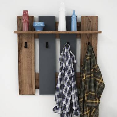 Afton 4 - Hook Wall Mounted Coat Rack with Storage