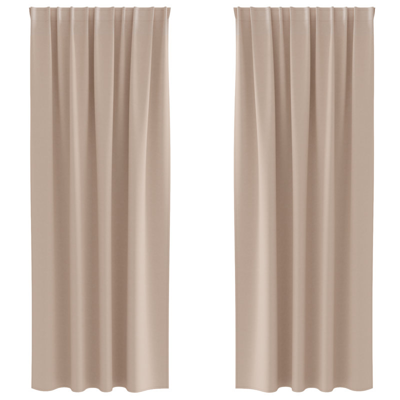 Curtains With Curtains 2 Pcs Polyester, Taupe, 140cm Width x 225cm Drop