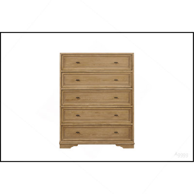 Hickory 5 Drawer Chest -Cashew