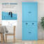 Garde-manger de 72 po, armoire de rangement autoportante haute, armoire traditionnelle avec 4 portes, tiroir et 3 tablettes réglables pour la salle à manger, bleu clair Cabinet-1447799405
