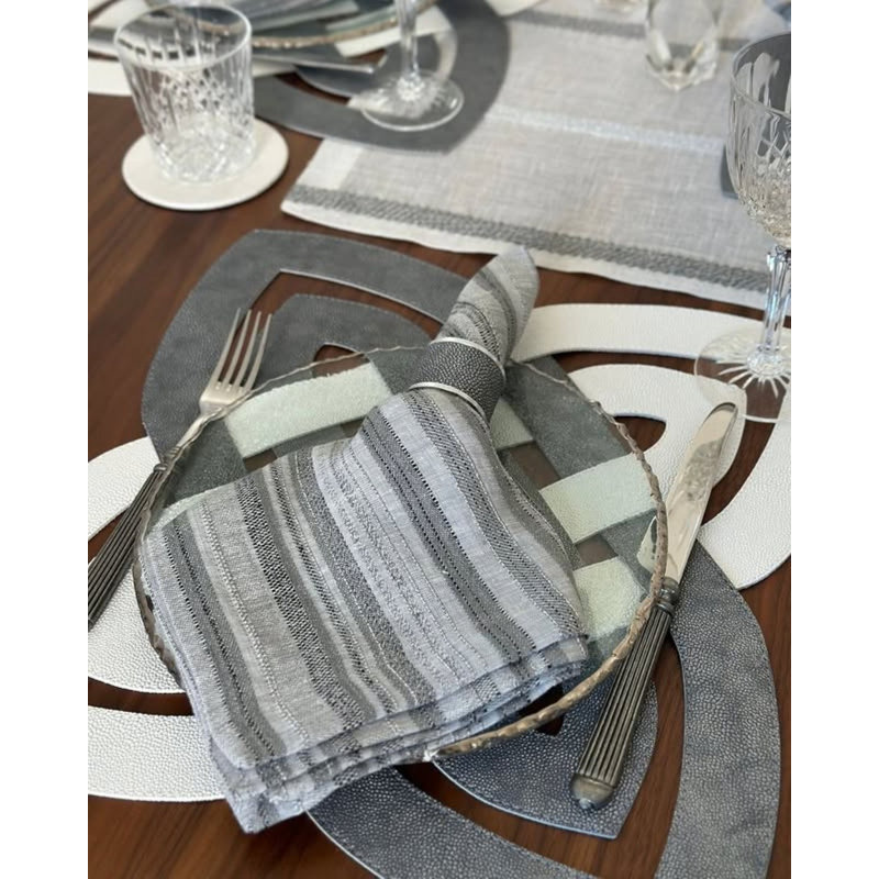 Midas Linen Blend Square Napkins, Gray