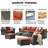 12-Piece Outdoor Rattan Wicker Modular Patio Conversation Set with Cushions-138858519