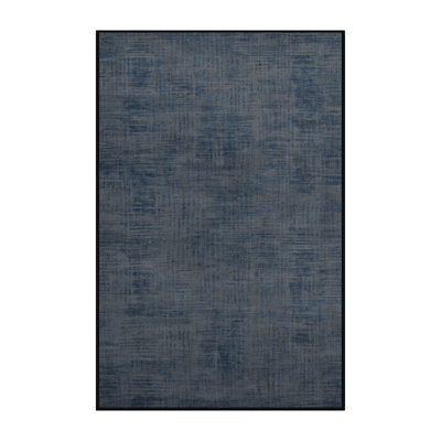 Machine Washable Abstract Black Area Rug
