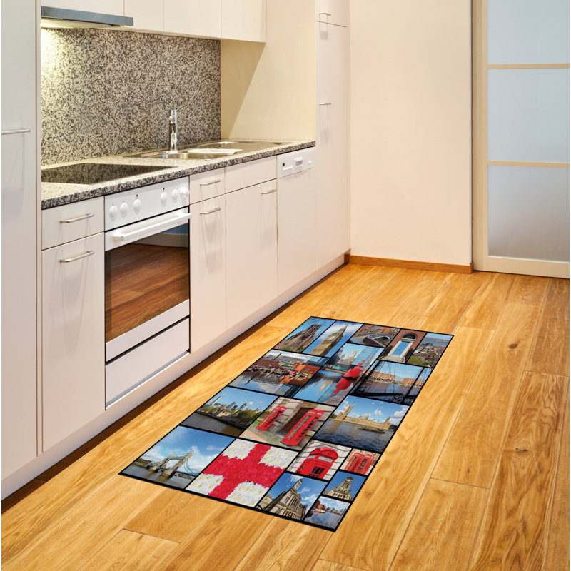 Tapis décoratif en fibres de polyester à haute densité Angleterre, Rectangle 2 pi 7 po x 5 pi