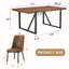 Ensemble de table et de chaises. Table de salle à manger rectangulaire de style industriel de couleur noyer - 71 po x 39,3 po. Grande taille. 8 chaises en daim brun.