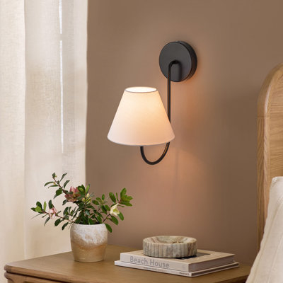 1 - Linen Light Shade Wall Light