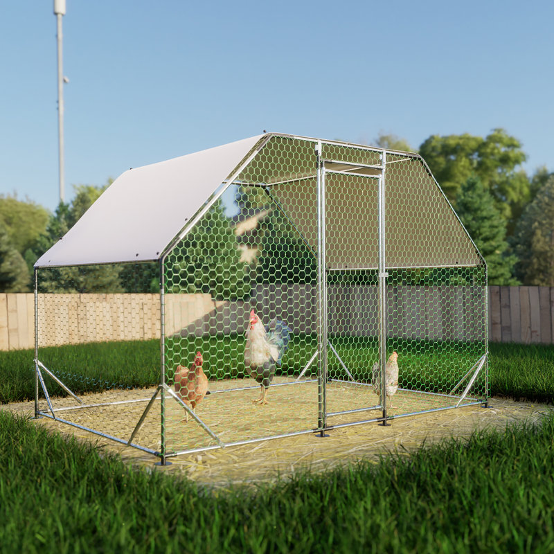 Poulailler en métal polyvalent pour divers animaux de compagnie avec construction durable et housse imperméable