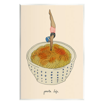Swimmer with Pasta Bowl Wall Plaque Art by Victoria Barnes
