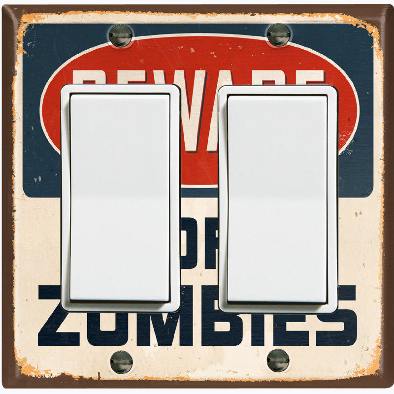 Plaque murale standard à 2 interrupteurs à bascule Zombie