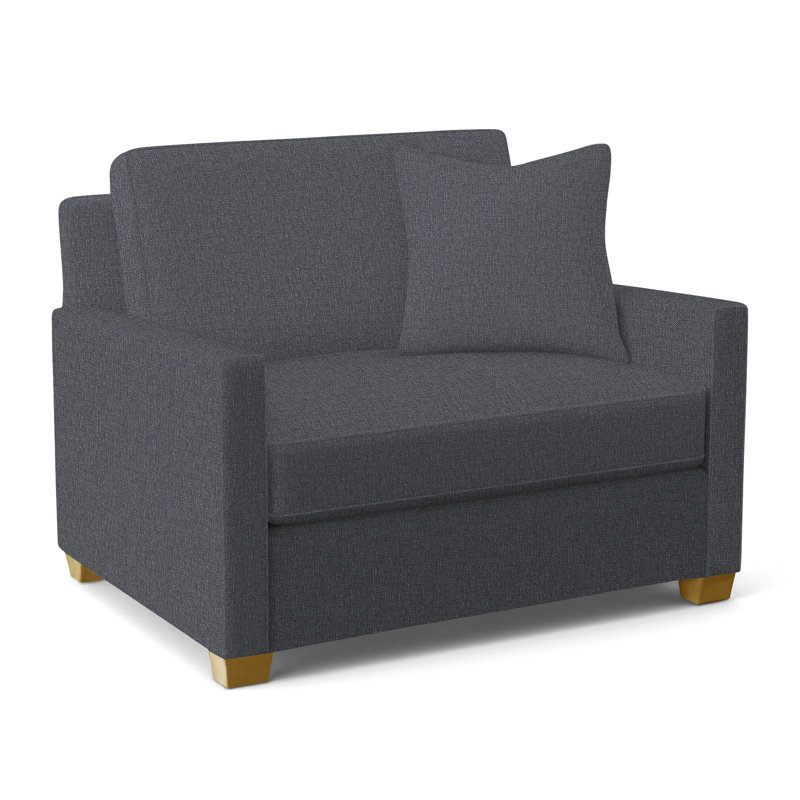 Nicklaus Upholstered 49'' Sleeper Sofa, Honey Finish, Kensington Spa; 0611-56, Gel Memory Foam Mattress