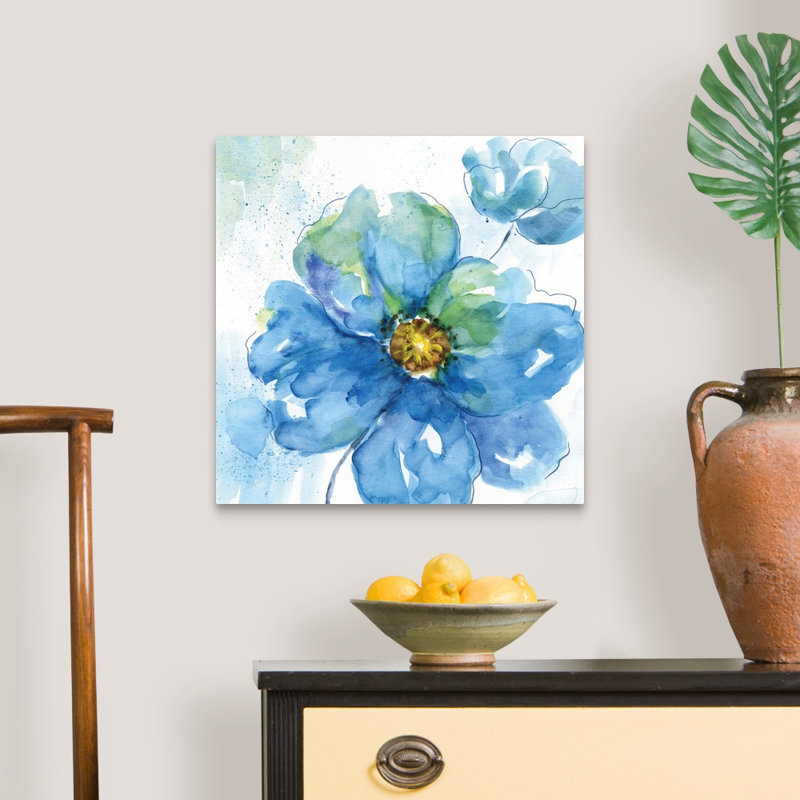 " Rendered In Blue II " Painting Print, Wrapped Canvas, 20" H x 20" W x 1.25" D