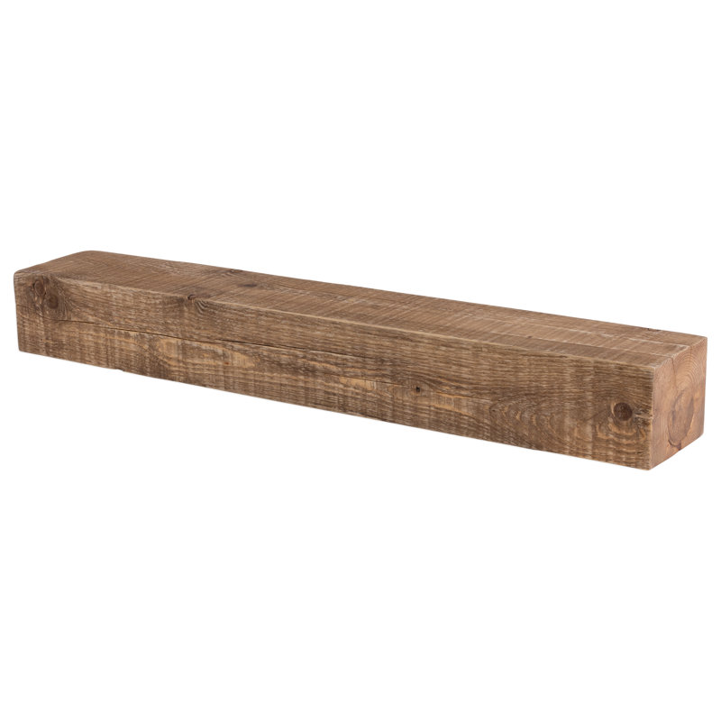 Aged Oak Poplar Hollow Modern Fireplace Mantel Shelf