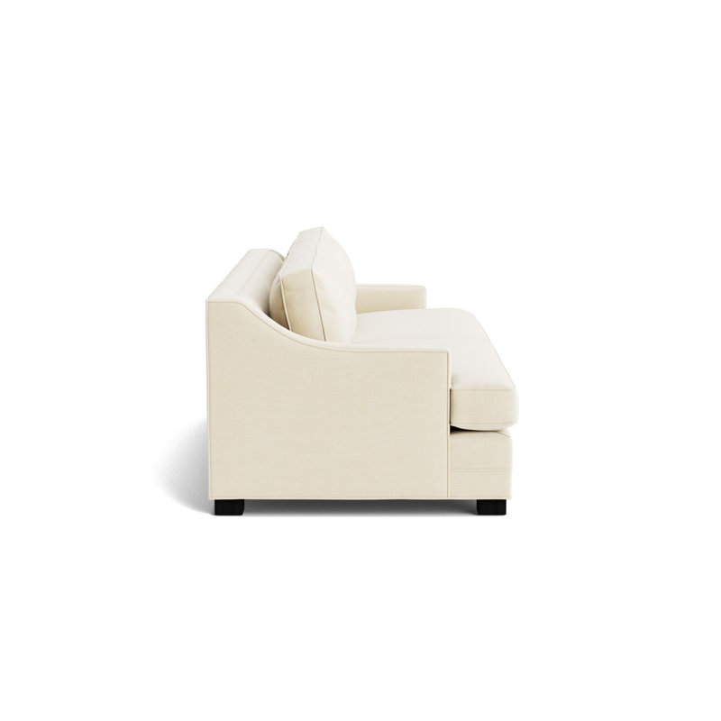 Keaton Slope No Nail 94 Sofa, Performance Linen - Cream, Black