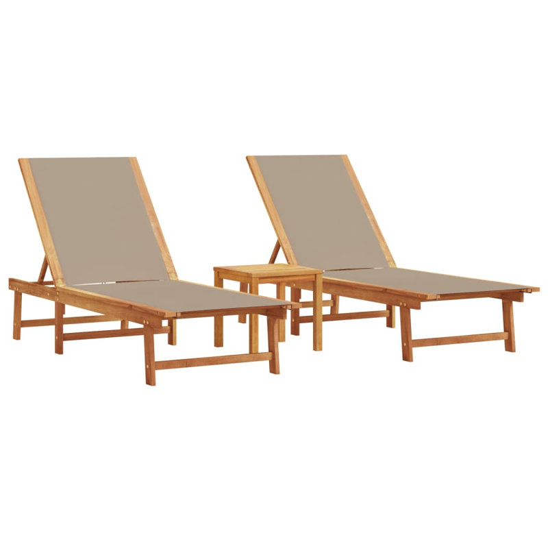 Jennie 200cm Long Acacia Single Chaise, Brown