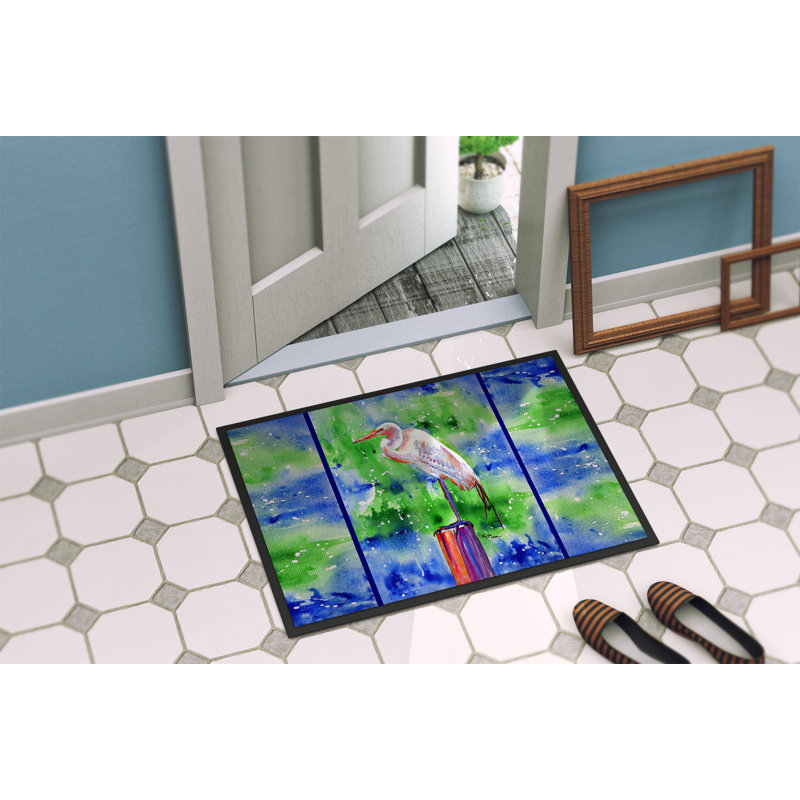Tapis de porte d’intérieur anti-dérapant aigrette, Rectangle 2 pi x 3 pi
